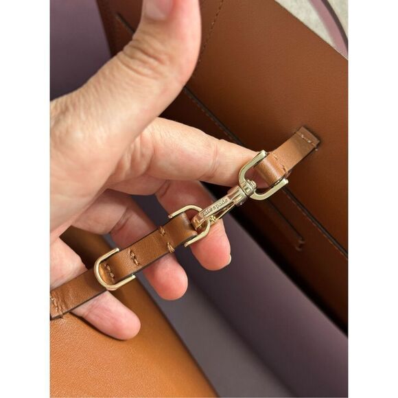 Kate Spade Magnolia Street Tote Medium Double Pocket Brown Lilac - Picture 13 of 14